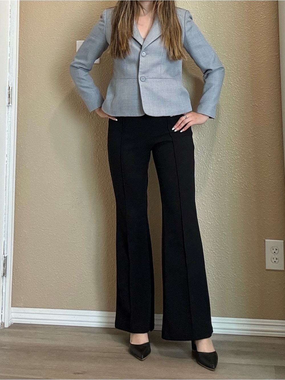 Black Flare Dress Pants - Classic Women's Trousers